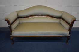 A LATE VICTORIAN ROSEWOOD SOFA, box frame with single banding that's central to the back and sides