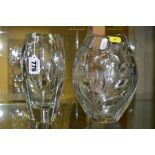 TWO CUT GLASS VASES, to include a 1950's/60s John Luxton Prism Eclipse vase, height 19.5cm and an