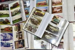 A COLLECTION OF COLOUR PHOTOGRAPHS OF BUSES, COACHES, CARS, FIRE ENGINES, MILITARY VEHICLES & TRUCKS