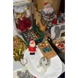 A BOXED ARTIFICIAL CHRISTMAS TREE AND TWO BOXES OF BOXED AND LOOSE CHRISTMAS DECORATIONS,