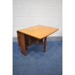 A MID-CENTURY TEAK DROP LEAF OCCASIONAL TABLE