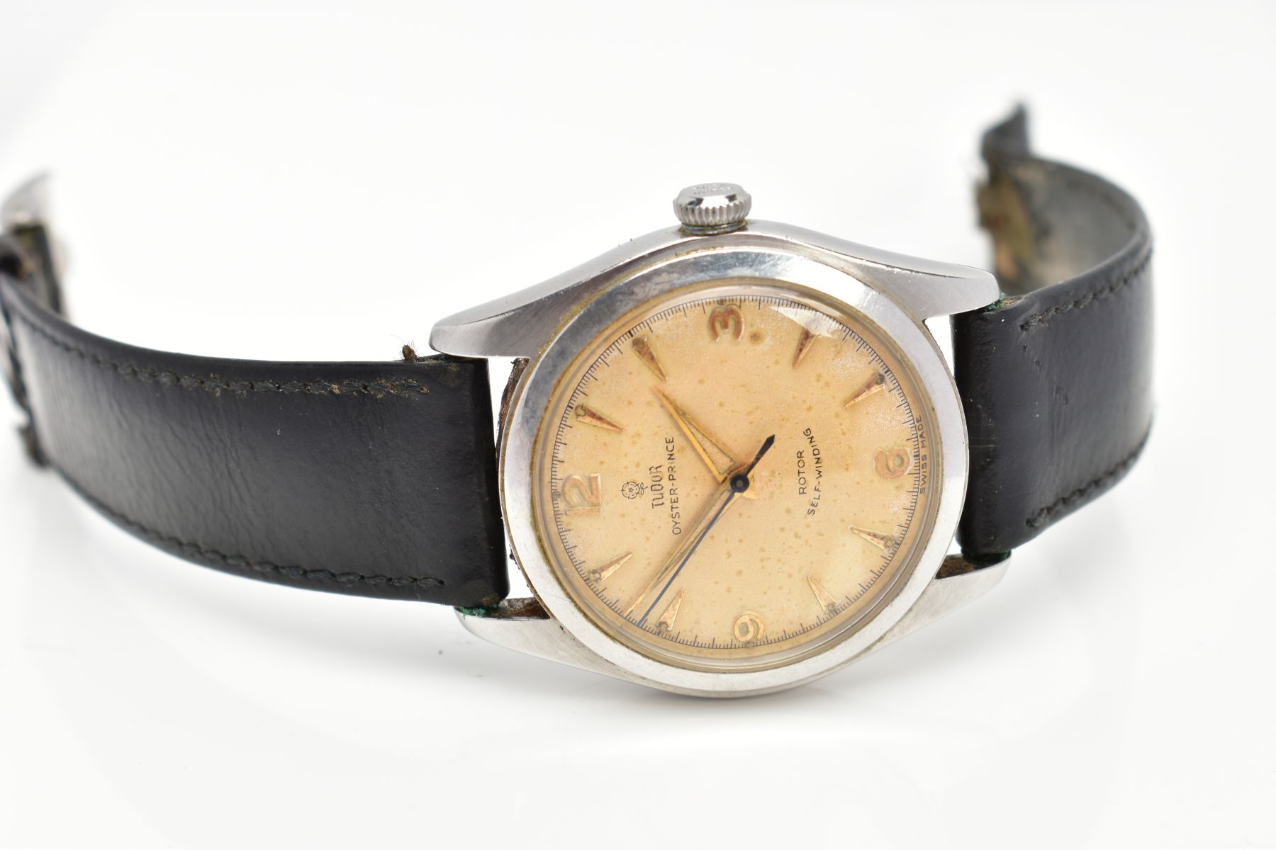 A TUDOR OYSTER-PRINCE GENTLEMAN'S WRISTWATCH, the circular head with Arabic and baton hour - Image 3 of 5