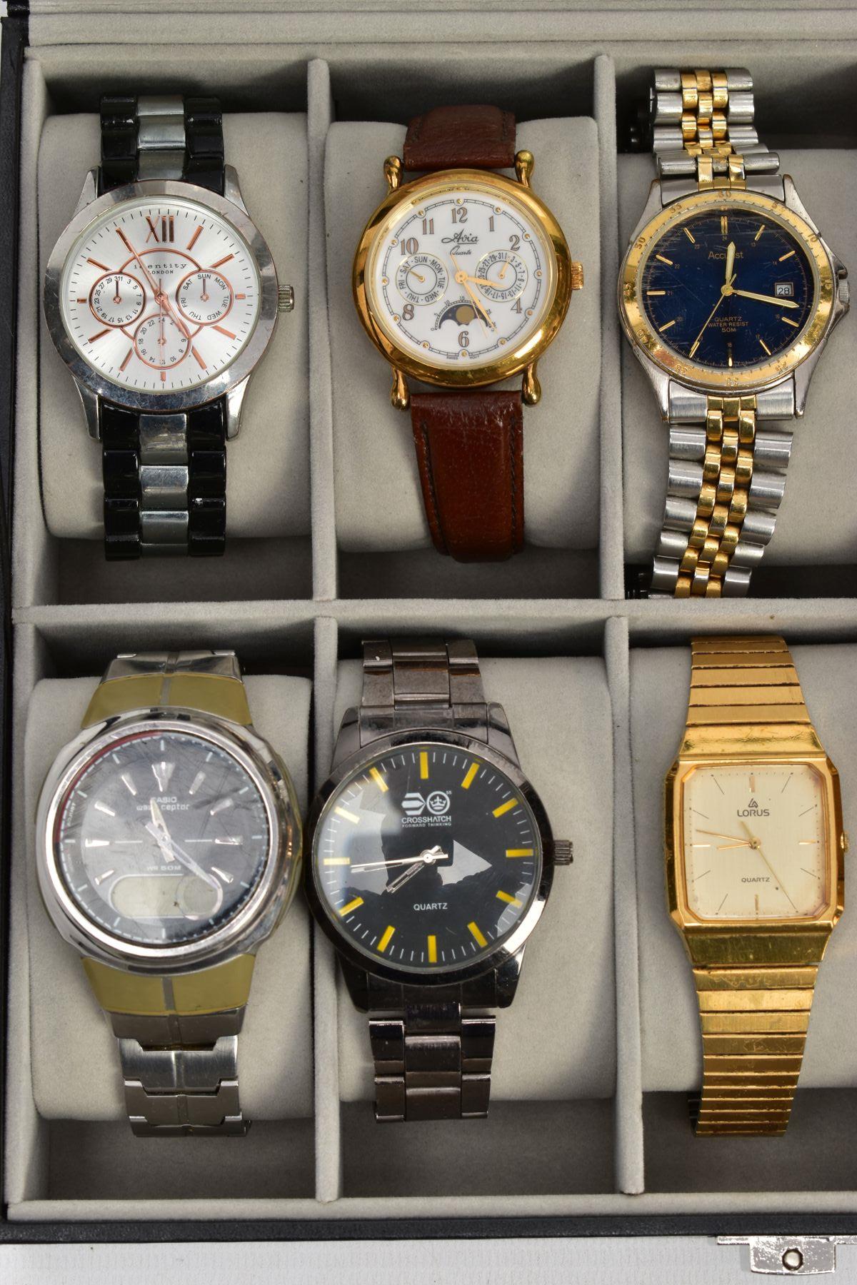 SELECTION OF WATCHES IN A DISPLAY BOX, display box encasing ten watches, names to include Casio, - Image 3 of 4