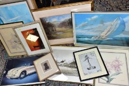 TWELVE FRAMED PRINTS, to include a rural scene by Jeremy King, limited edition 150/200, 'We Three