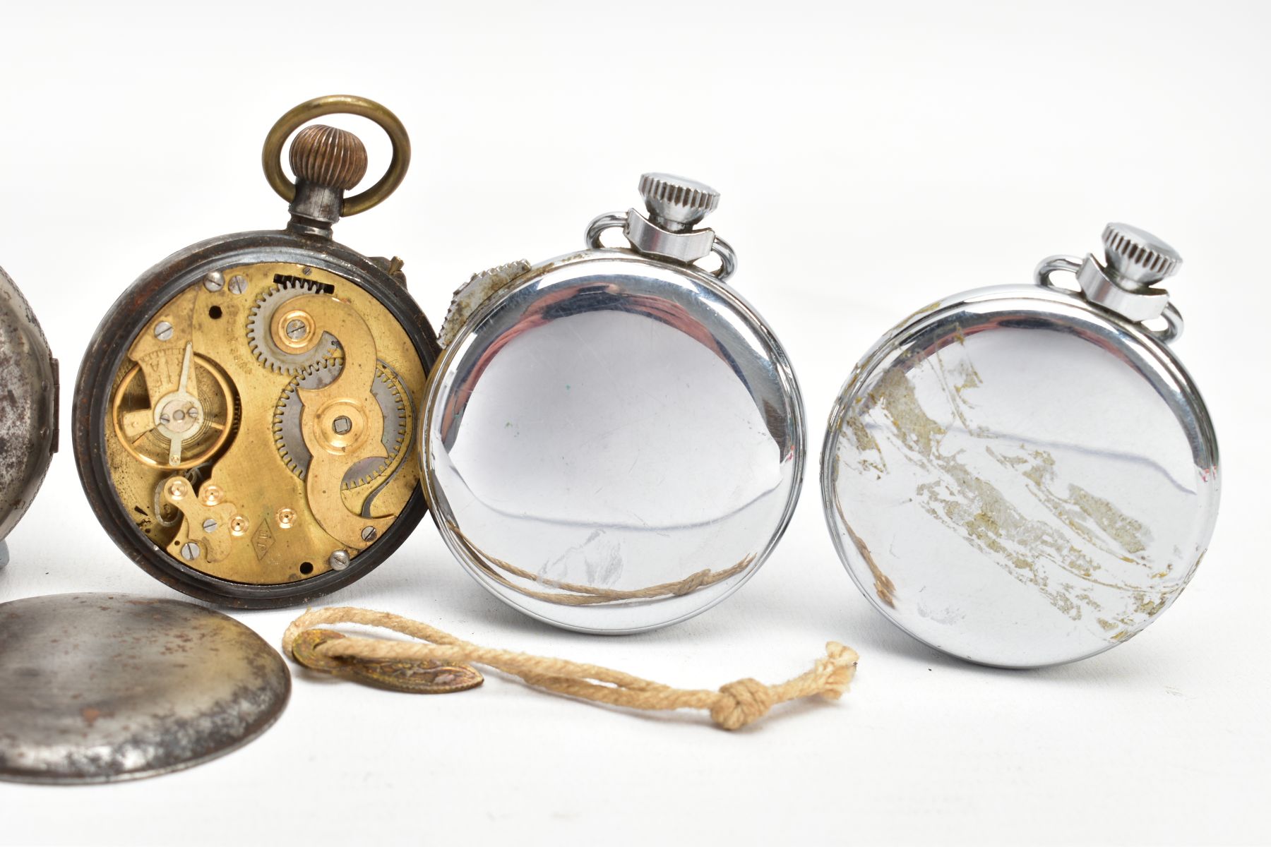 SIX POCKET WATCHES, to include five open face examples and one full hunter, one in a case, including - Image 6 of 8