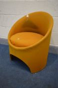 A ROGER BENNETT FOR EVANS, HIGH WYCOMBE RUSSETT UPHOLSTERED 1960'S 'GOGO' TUB CHAIR (this chair does