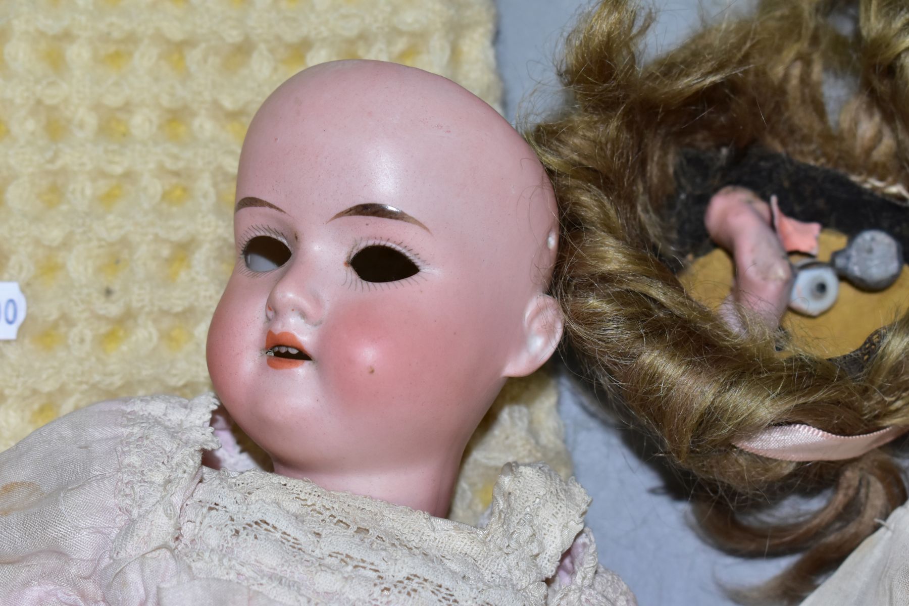 TWO ARMAND MARSEILLE BISQUE HEAD DOLLS, larger one has nape of neck marked 'Armand Marseille, - Image 3 of 6