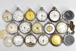 SELECTION OF ASSORTED POCKET WATCHES, to include an open faced pocket watch stamped Argentian, other