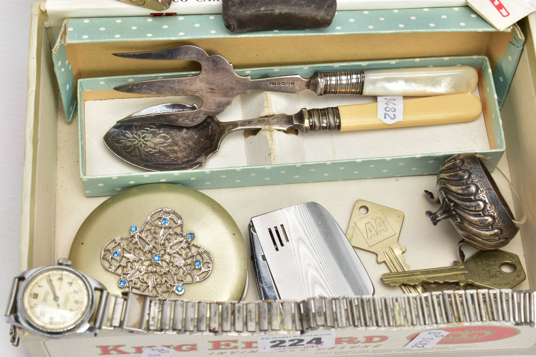 A SELECTION OF MISCELLANEOUS ITEMS, to include a silver Mappin & Webb spoon, an authentic - Image 6 of 7