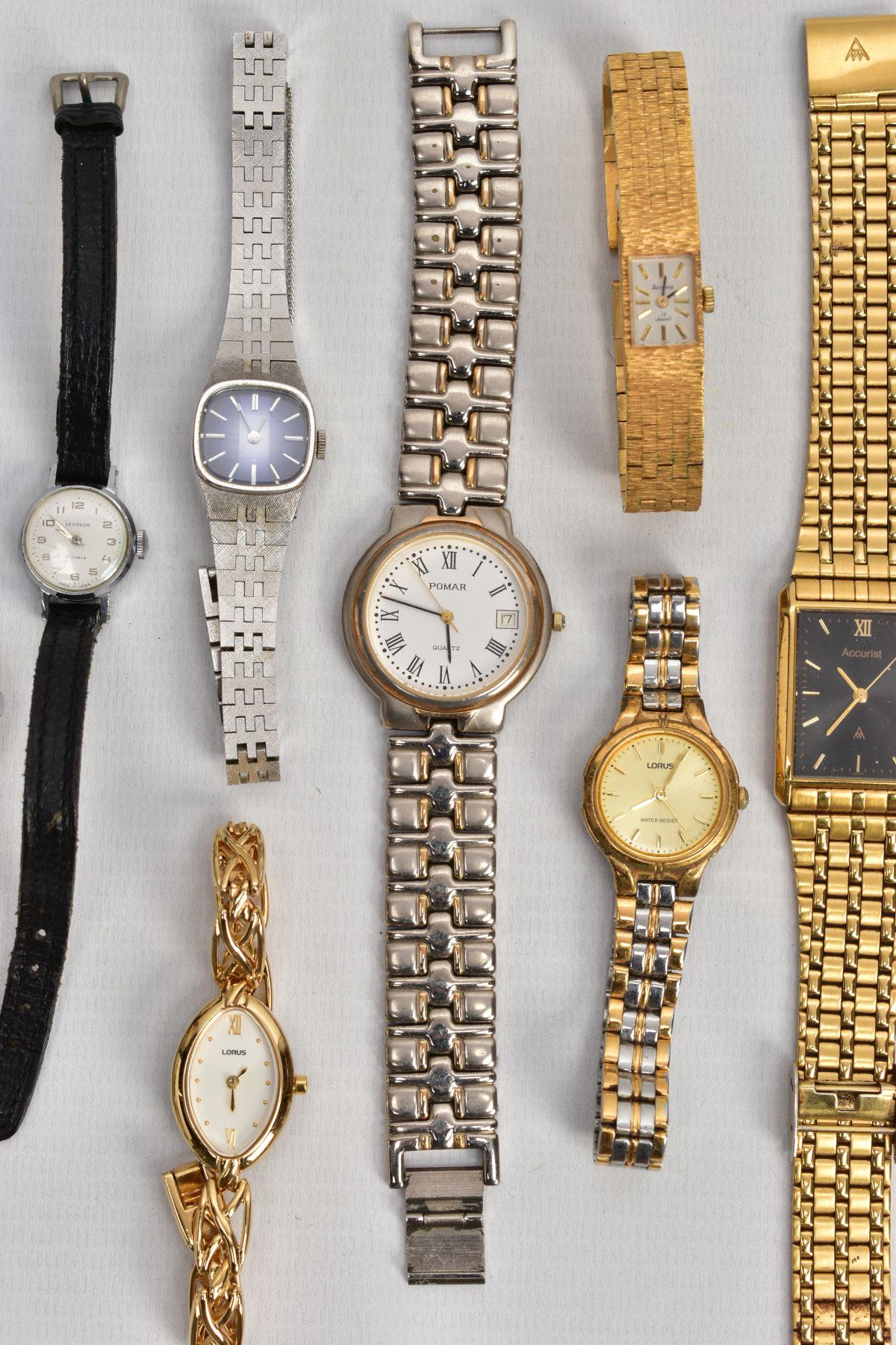 A BOX OF ASSORTED LADIES AND GENTLEMENS WRISTWATCHES, mostly quartz movements, with names to include - Image 3 of 4