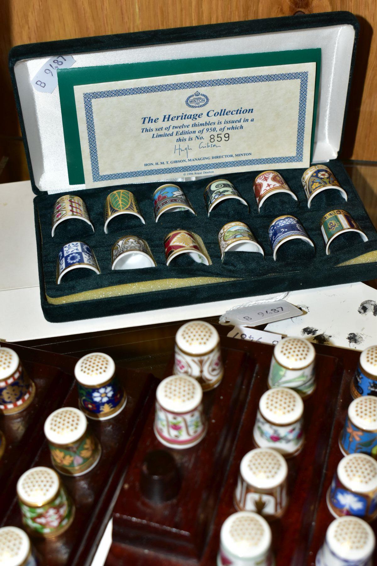 THREE SETS OF MINTON COLLECTORS THIMBLES, comprising cased set of twelve limited edition sets 'The - Image 4 of 6