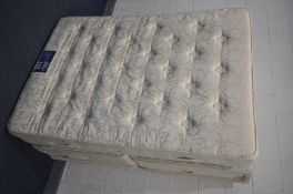 A SILENTNIGHT 4FT6 DIVAN BED AND MIRACOIL SUPREME MATTRESS