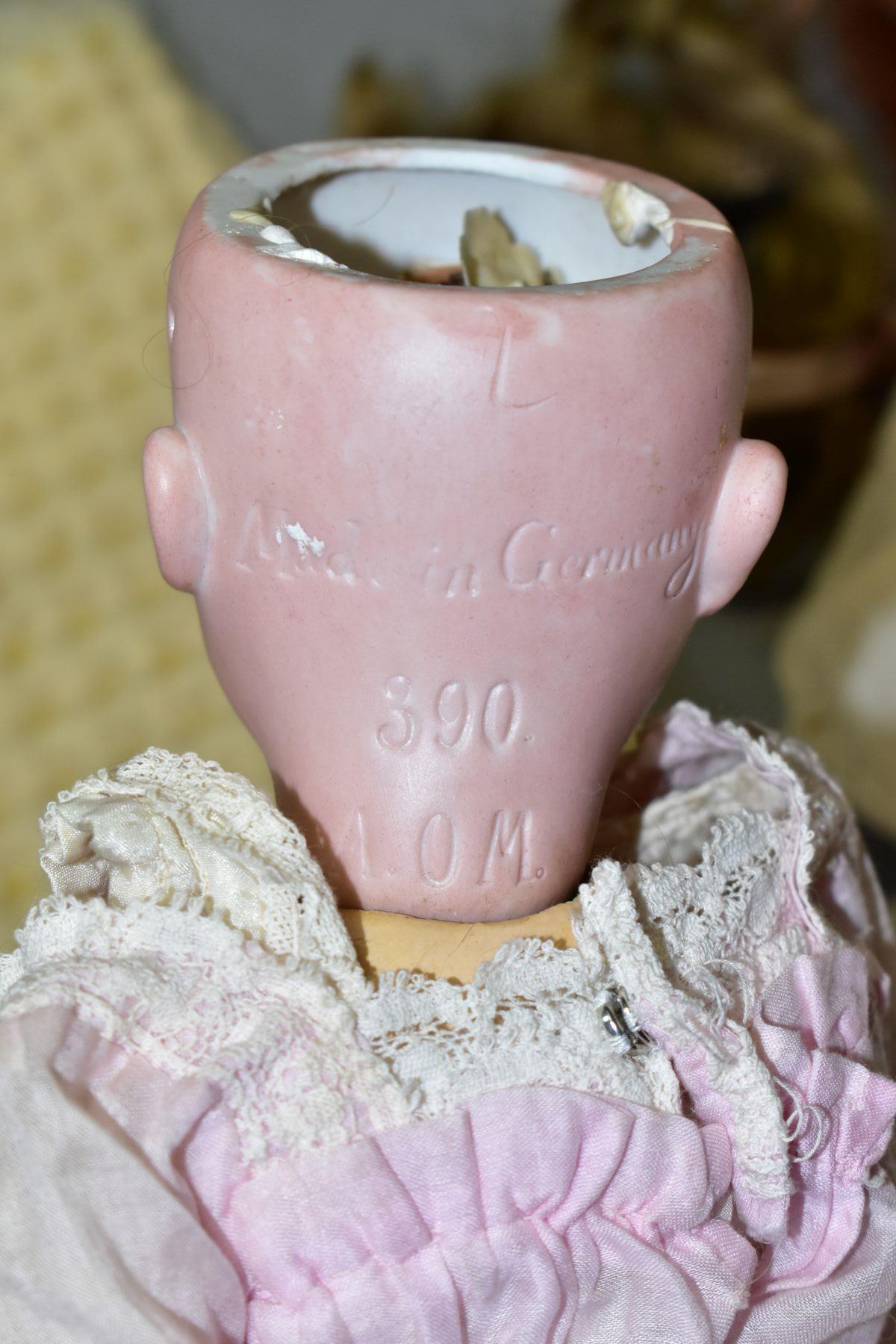 TWO ARMAND MARSEILLE BISQUE HEAD DOLLS, larger one has nape of neck marked 'Armand Marseille, - Image 4 of 6