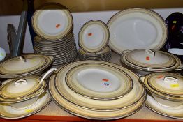 A FORTY SIX PIECE ART DECO JOHN MADDOCK & SONS LTD ROYAL IVORY PART DINNER SERVICE, with stamped and