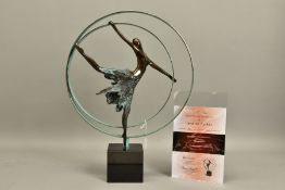 JENNINE PARKER (BRITISH CONTEMPORARY) 'ELEVATION', a limited edition bronze sculpture of a dancer