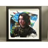 ZINSKY (BRITISH CONTEMPORARY) 'ARYA STARK' a portrait of Maisie Williams as the Game of Thrones