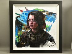 ZINSKY (BRITISH CONTEMPORARY) 'ARYA STARK' a portrait of Maisie Williams as the Game of Thrones