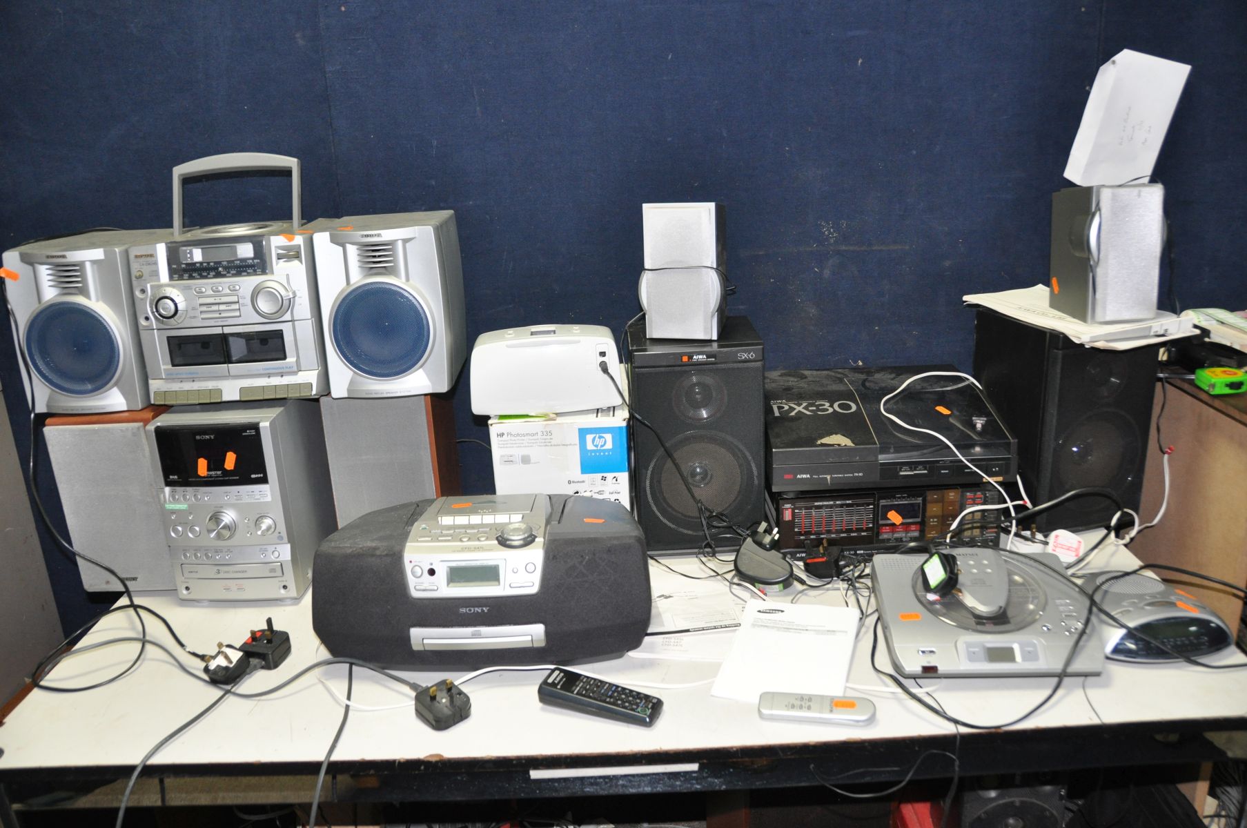 A SELECTION OF AUDIO EQUIPMENT including a Sony CMT-SPZ90DB Mini Hi Fi (CD not reading, one