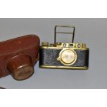 A LEICA 3A RANGEFINDER FILM CAMERA, (a probable Russian copy of...) in brass finish Serial