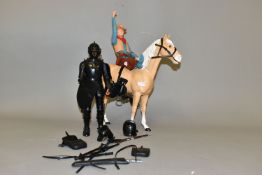 AN UNBOXED MARX 'NOBLE KNIGHTS' SIR CEDRIC THE BLACK KNIGHT ACTION FIGURE, No.2082 with a quantity