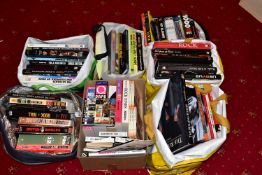 SIX BAGS AND A BOX CONTAINING MUSIC RELATED BOOKS including a quantity of books about The Rolling