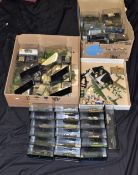 A COLLECTION OF AMER DIECAST AND PLASTIC TANKS AND MILITARY VEHICLES, approx. 1;72 scale, majority