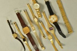 NINE ASSORTED WRISTWATCHES, to include seven ladies watches such as a Calvin Klein silver dialled