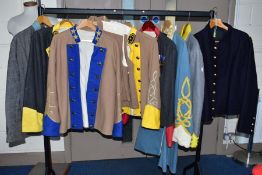 EIGHT US CIVIL WAR REPLICA UNIFORM JACKETS, with two waistcoats, various units and insignia, one has