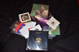 SEVEN LPs AND TWENTY ONE 7in SINGLES BY QUEEN including Queen 1 with Huggy poo run out, News of