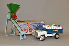 AN UNBOXED TRI-ANG HI-WAY SERIES PRESSED STEEL MILK LORRY, No.TM6626, complete with grid to hold