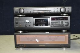 A TECHNICS A1000 Mk2 POWER AMPLIFIER, a Technics SU-C1000 Mk2 Preamp ( Charge and Level lights