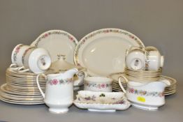 PARAGON CHINA BELINDA PATTERN DINNER AND TEA WARES, comprising: oval meat platter, covered tureen (