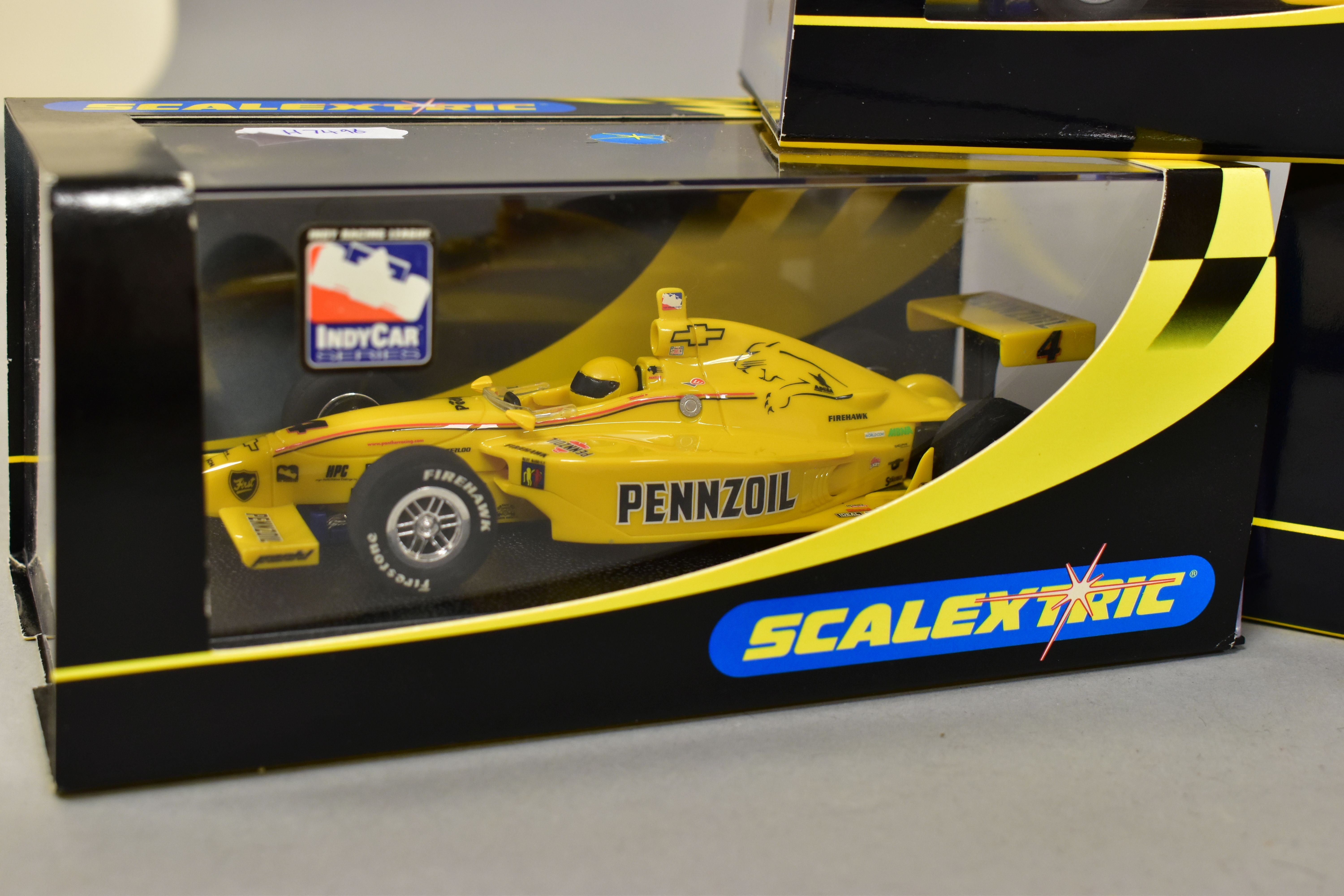 FIVE BOXED SCALEXTRIC DALLARA INDY RACING CARS, assorted liveries, Red Bull No.52 (C2394), - Image 2 of 6