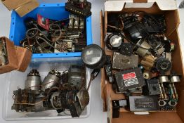 THREE x BOXES OF AIRCRAFT PARTS, to include WW2 era and post War Aircraft meters, control boxes