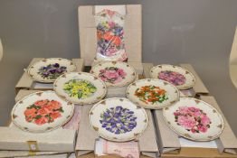 NINE ROYAL ALBERT LIMITED EDITION COLLECTORS CABINET PLATES, The Queen Mothers Favourite Flowers