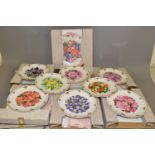 NINE ROYAL ALBERT LIMITED EDITION COLLECTORS CABINET PLATES, The Queen Mothers Favourite Flowers