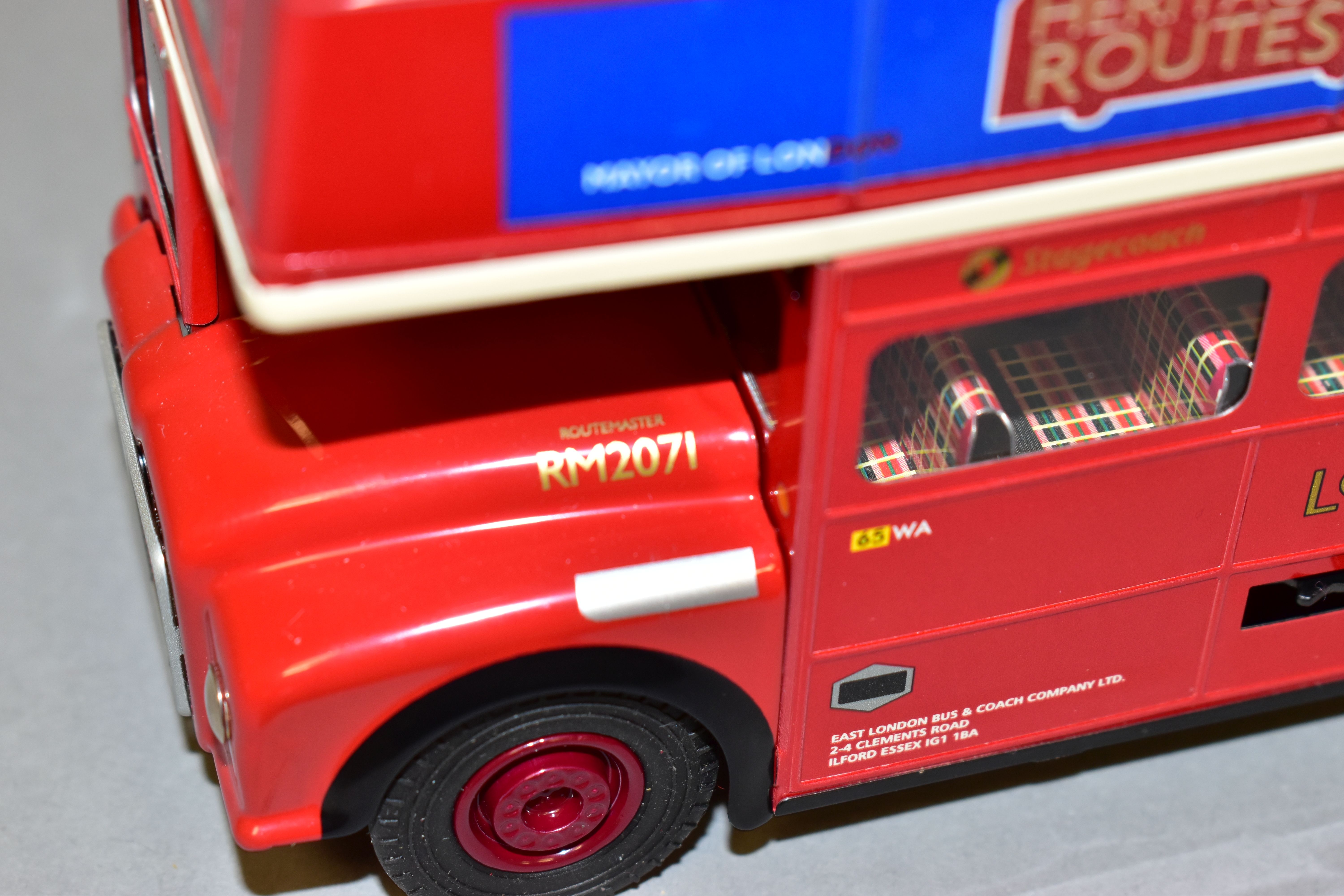 A CORGI METTOY LIMITED EDITION TINPLATE CLOCKWORK LONDON TRANSPORT ROUTMASTER BUS, No. MT 00103, - Image 6 of 6