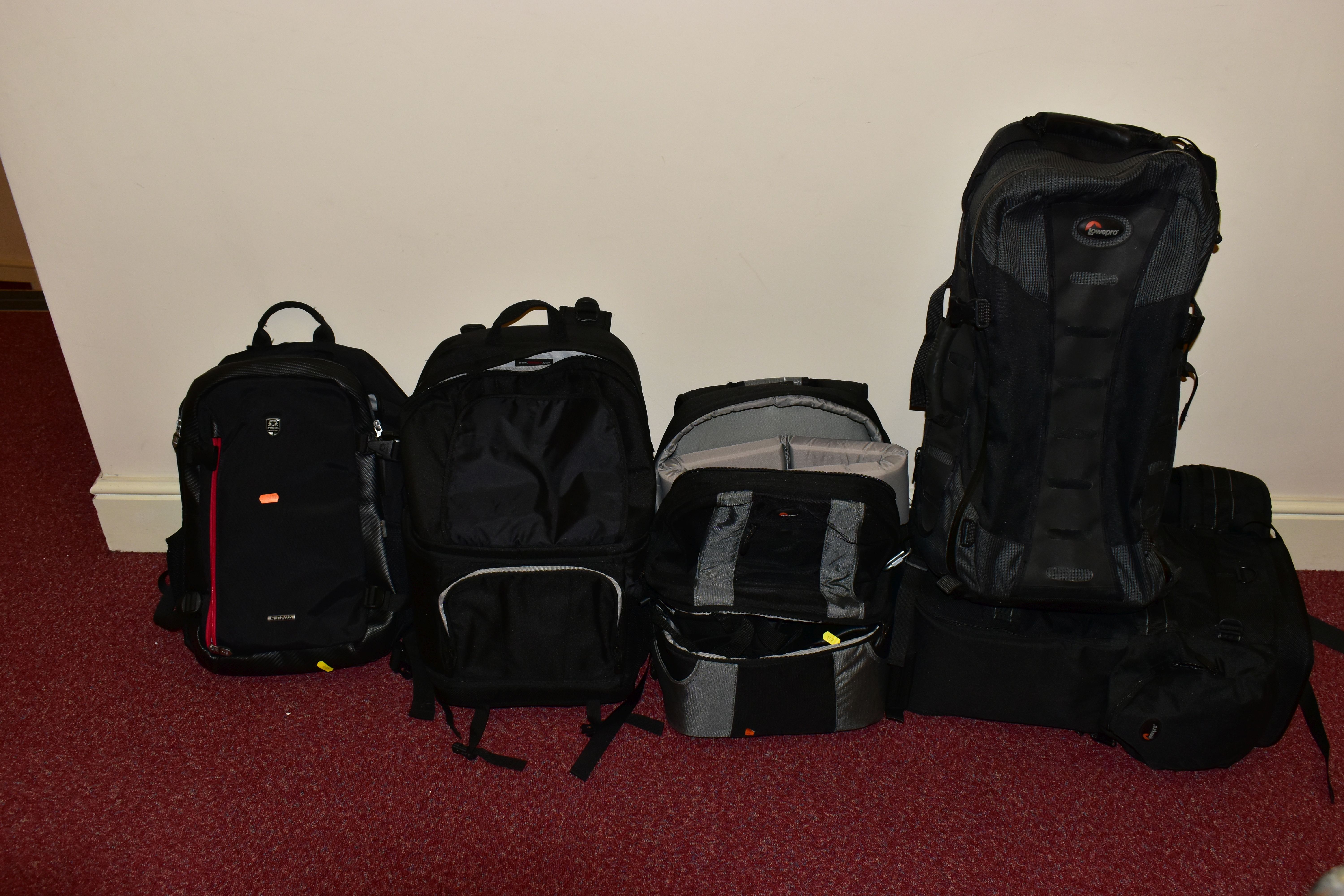FOUR CAMERA RUCKSACK including three by Lowepro and one by s.inpaid