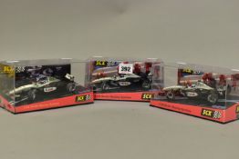 THREE BOXED SCX McLAREN MERCEDES F1 RACING CARS, all 1:32 scale, MP4-16 F-1 David No.4 (60870),