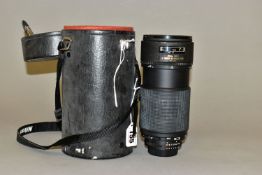 A NIKON ED AF 80-200mm f2.8 zoom lens with carry tube