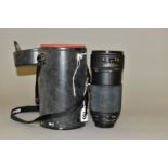 A NIKON ED AF 80-200mm f2.8 zoom lens with carry tube