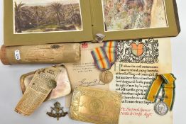 WORLD WAR ONE MEDALS & ARCHIVE. To include a Copy 1914 Christmas tine containing British War Medal