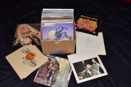A TRAY CONTAINING APPROX FORTY LPs by artists such as Black Sabbath, Johnny Winter, Neil Young,