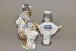 TWO LLADRO FIGURES ,comprising Nippon Lady 5327 designed by Salvador Debon, issued 1985 - 2001,