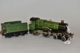 AN UNBOXED HORNBY O GAUGE CLOCKWORK No.2 SPECIAL 4-4-0 LOCOMOTIVE AND TENDER, 'County of Bedford'
