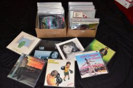 TWO TRAYS CONTAINING OVER ONE HUNDRED AND TWENTY LPs from artists such as Roxy Music, Cliff Richard,