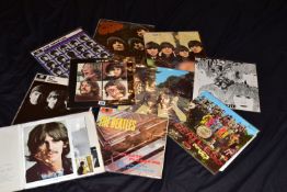 THE BEATLES TEN MOSTLY 2ND PRESSING LPs including Let it be, Rubber Soul, For Sale, The White