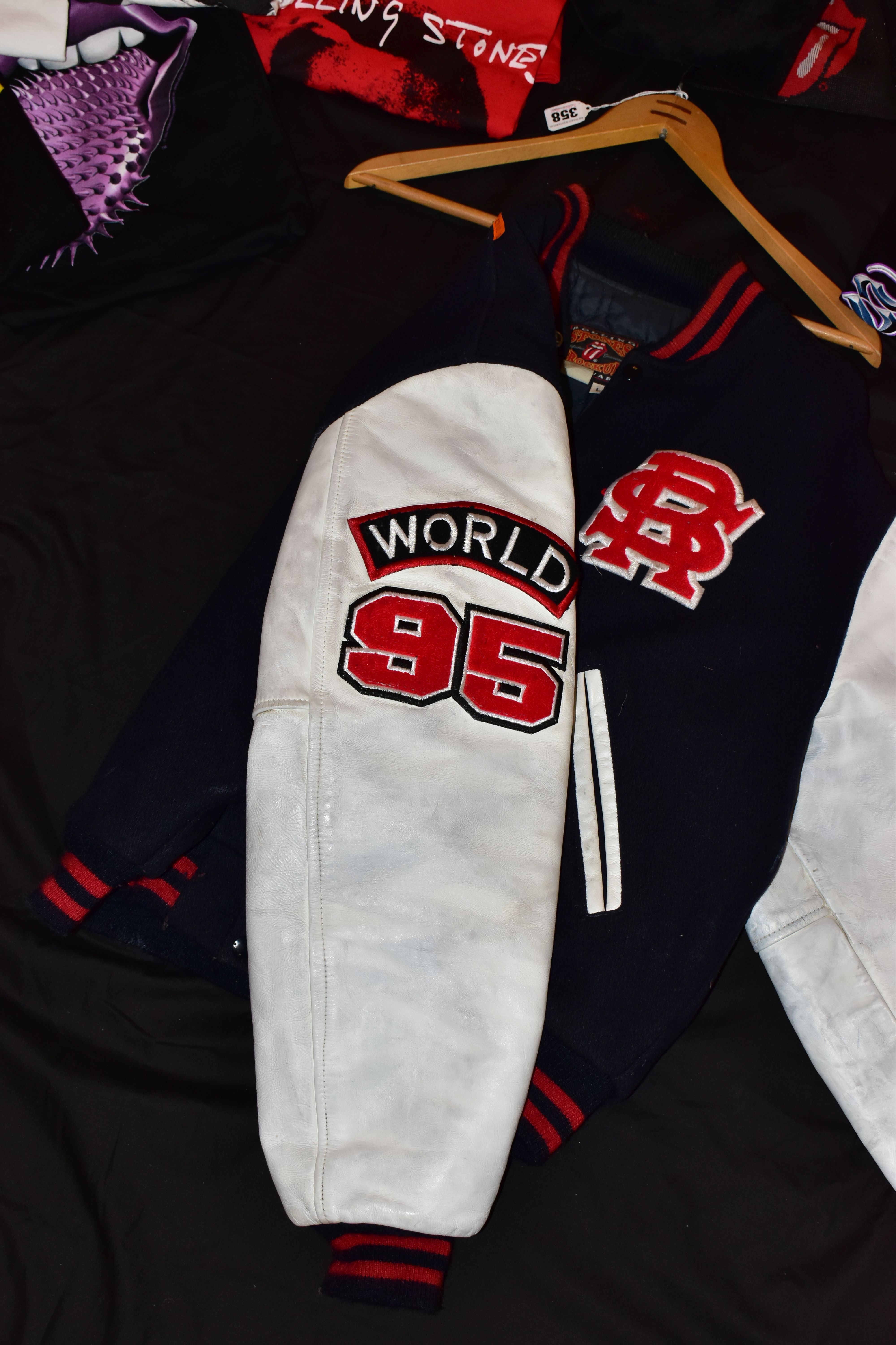 A ROLLING STONE '95' WORLD TOUR JACKET with white leather arms, Rolling Stones Rockware label, - Image 3 of 8