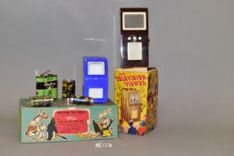 A BOXED E.V.B. PLASTICS BEEJU MUFFIN THE MULE BATTERY OPERATED TOY TELEVISION SET, not tested, set