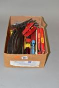 A SMALL QUANTITY OF BOXED AND UNBOXED TRI-ANG AND TRI-ANG HORNBY OO GAUGE ROLLING STOCK AND TRACK,